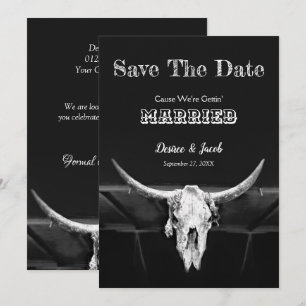 Save The Date Occidental Rustique Noir Et Blanc Enregistrer La D
