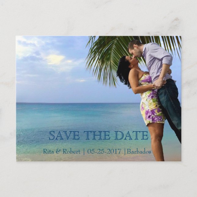 Save the Date | Ocean | Couples Image Postcard (Front)