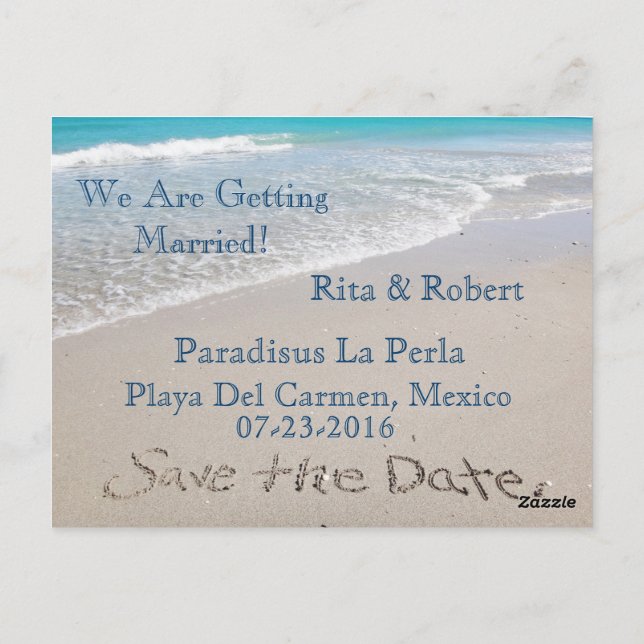 Save the Date | Ocean | Postcard Announcement Card (Back)