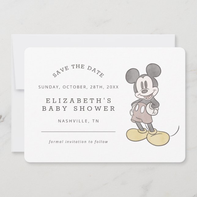 Save The Date Oh Boy, It's a Boy! Mickey Mouse Baby Shower (Devant)