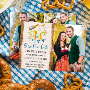 Save The Date Oktoberfest Wedding 4-Photo Card