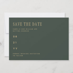 Save The Date Olive Moss Green Gold Wedding ENREGISTRER LA DATE