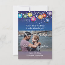 Ombre Rainbow Lanterns PHOTO Enregistrer la date