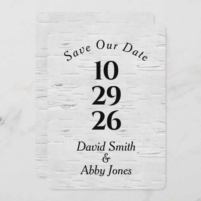 Save The Date on Birch Tree (Front/Back)
