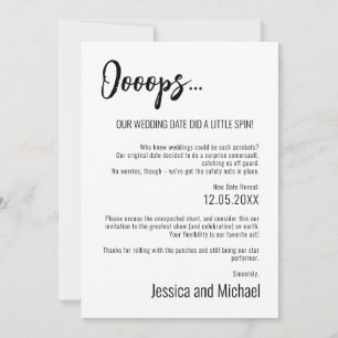 Save The Date 💍 Ooops Minimaliste Élégant Changement de date