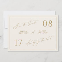 Or et ivoire Enregistrer la date Mariage Faire-par