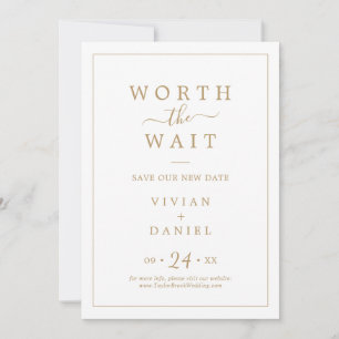 Save The Date Or minimaliste vaut la peine d'attendre le Mariage