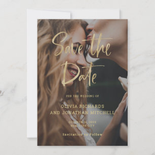 Save The Date Or moderne et élégant   Mariage photo personnalisé