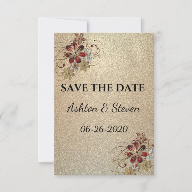 Save The Date Or & Parties scintillant Enregistrer La Date (Devant)