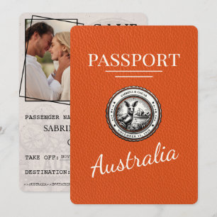 Save The Date Orange Australia Passport Enregistrer La Date