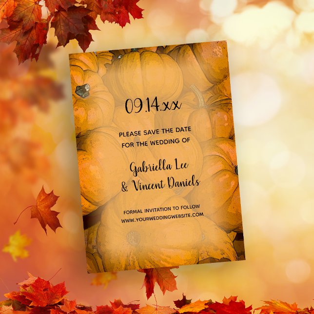 Save The Date Orange Automne Citrouille mariage Enregistrer la d (Créateur téléchargé)
