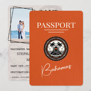 Save The Date Orange Bahamas Passport Enregistrer La Date