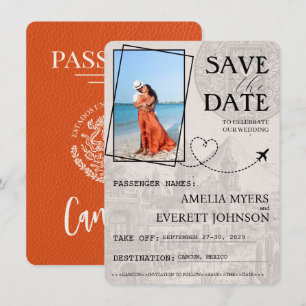 Save The Date Orange Cancun Passeport Enregistrer La Date