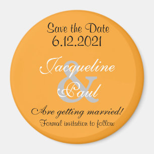 Save the Date Orange Magnets