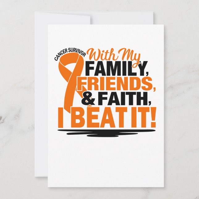 Save The Date Orange Ribbon Cancer Survivor Friends Family (Devant)