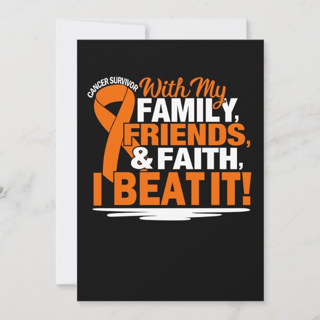 Save The Date Orange Ribbon Cancer Survivor Friends Family Faith (Devant)
