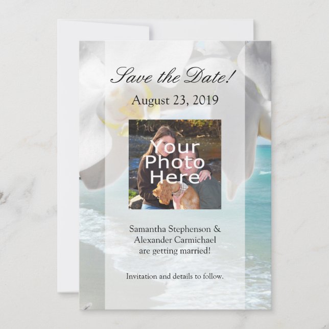 Save The Date Orchidée Aqua Beach (Devant)