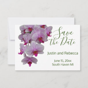 Save The Date Orchidées romantiques modernes roses, photo orchid