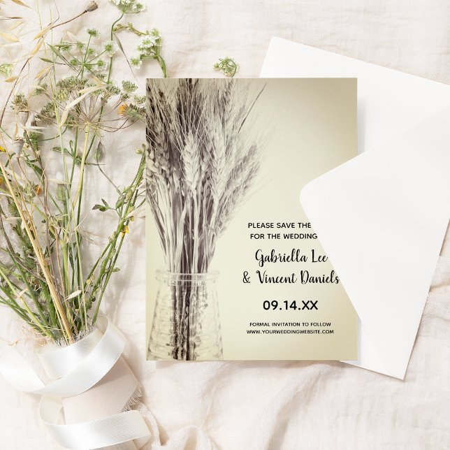 Save The Date Orge séchée dans la bouteille de lait Mariage Enre (Créateur téléchargé)