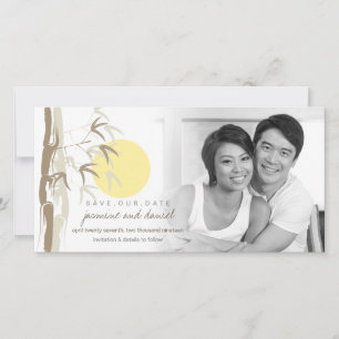 Save The Date Oriental Yellow Sunrise Bamboo Zen Enregistrer La 