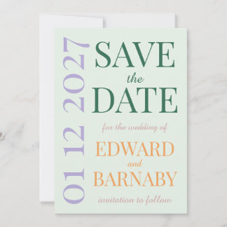 Save The Date oversize letters Garden Party