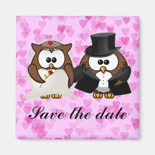 save the date owl magnet