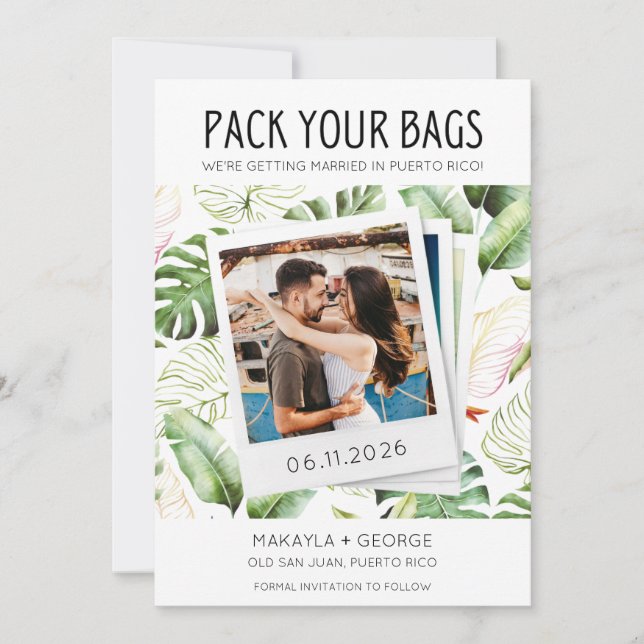 Save The Date Pack de vos sacs Photo Porto Rico Mariage (Devant)