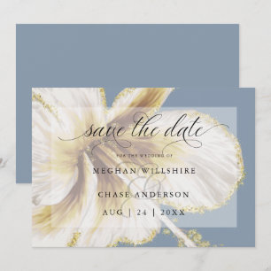 Save The Date Pale jaune et ivoire Fleur tropicale Aquarelle S