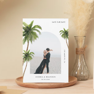 Save The Date Palm Arc Tropical Photo Destination Mariage