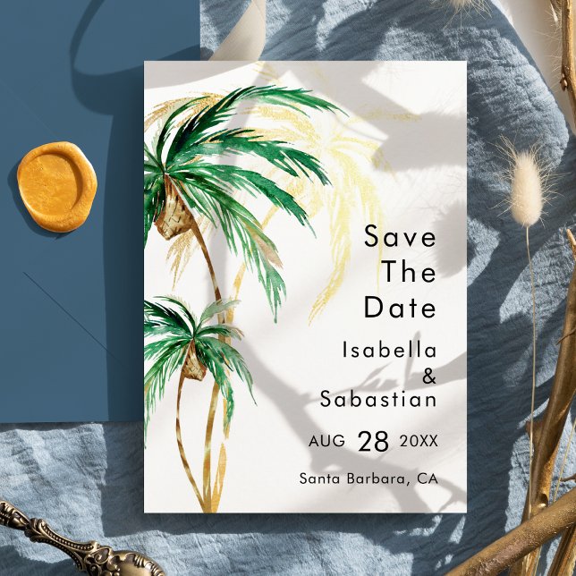Save The Date Palm Tree Destination Mariage Appartement Enregist (Créateur téléchargé)