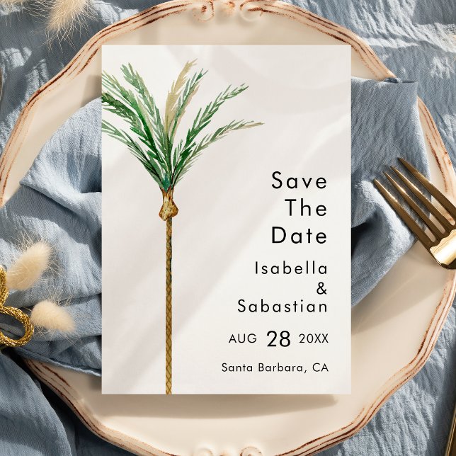 Save The Date Palm Tree Destination Mariage Simple Enregistrer L (Créateur téléchargé)