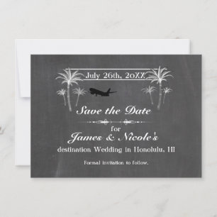 Save The Date Palmiers de Chalk et destination de l'avion Enregi