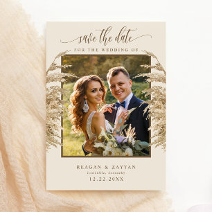 Save The Date Pampas Grass Bohème Exotique Photo Enregistrer La 