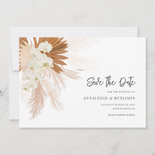 Save The Date Pampas Grass Terracotta Mariage