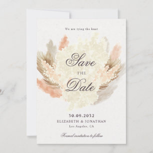 Save The Date Pampas herbe fleurs séchées boho
