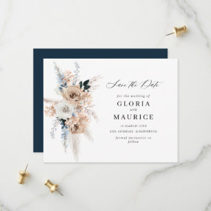 Save The Date pampass herbe beige floral Enregistrer la date