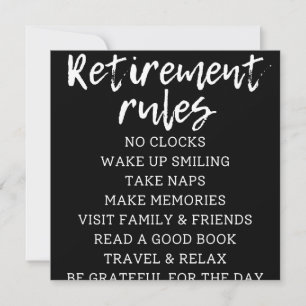 Save The Date Panneau Règles de retraite, Panneau Cadeau de retr