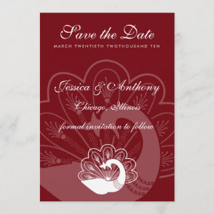 Save The Date paon rouge enregistrer la date