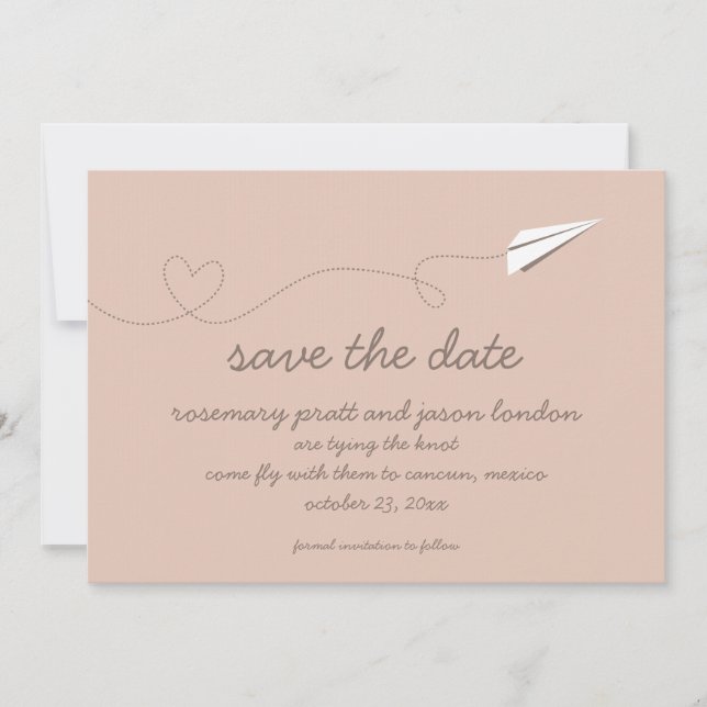 Save The Date Papier Avion Enregistrer la date (Devant)