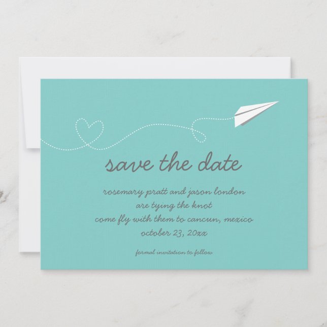 Save The Date Papier Avion Enregistrer la date (Devant)