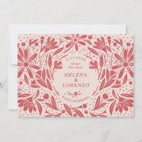 Papier découpé Fleurs rustiques Antique Rouge