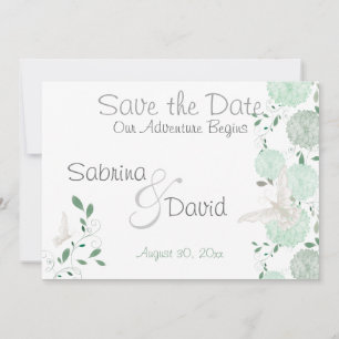 Save The Date Papillon Pistachio Chrysanthème Enregistrer la dat