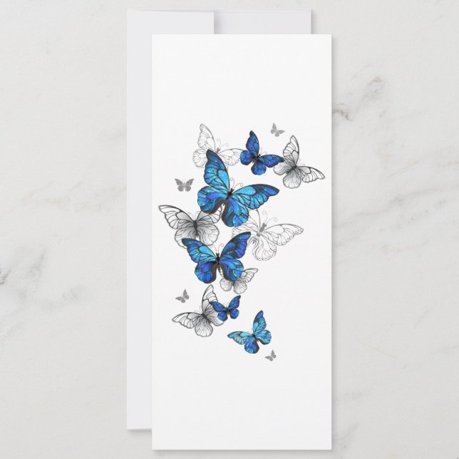 Save The Date Papillons volants bleus Morpho (Devant)