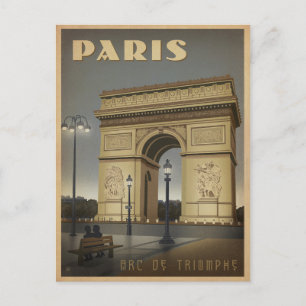 Save the Date   Paris - Arc De Triomphe Announcement Postcard
