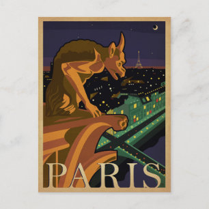 Save the Date   Paris - Gargoile Announcement Postcard