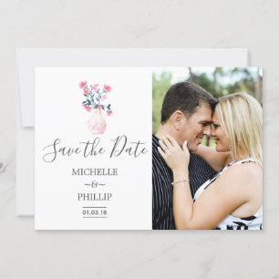 Save The Date Paris Mariage aquarelle fleurie Enregistrer la dat