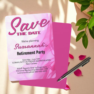Save The Date Partie De Retraite Enregistrer La Date Rose Abstra