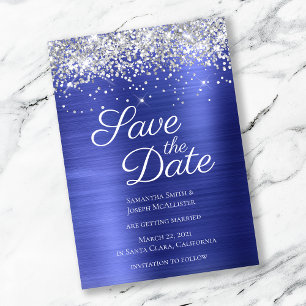 Save The Date Parties scintillant argentée Sapphire Blue Ombre F