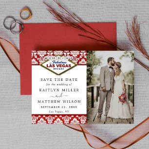 Save The Date Parties scintillant Damask Las Vegas Mariage Enreg