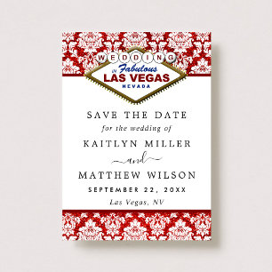 Save The Date Parties scintillant Damask Las Vegas Mariage Enreg
